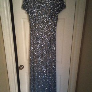 Adrianna Papell sequined floor length gown. Size 8